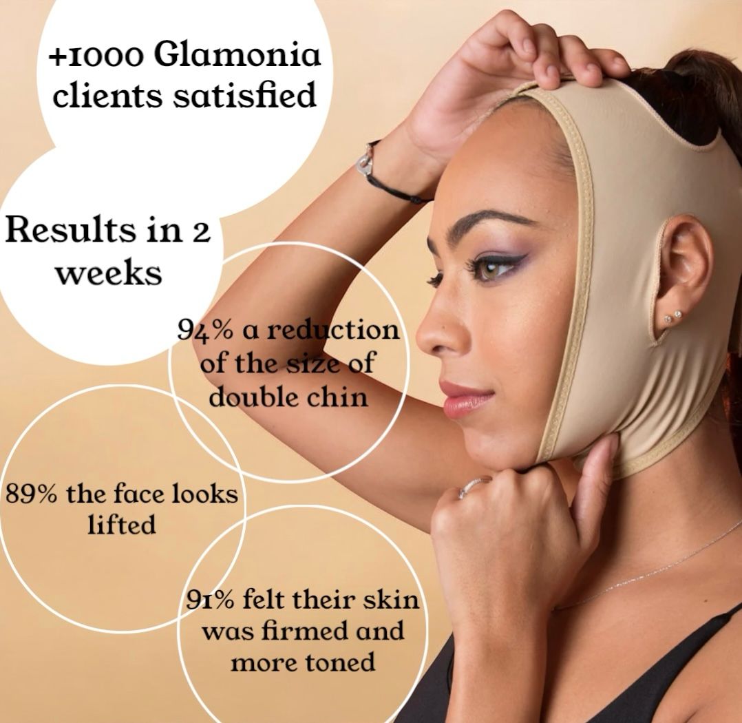 V-shape lifting mask with adjustable double chin strap for woman