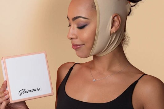 V-förmige Hebemaske mit verstellbarem Doppelkinnriemen für Frauen