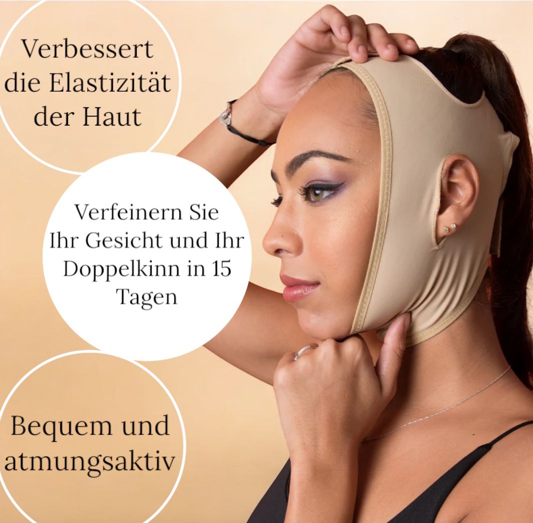 V-förmige Hebemaske mit verstellbarem Doppelkinnriemen für Frauen