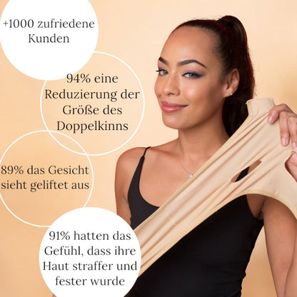 V-förmige Hebemaske mit verstellbarem Doppelkinnriemen für Frauen