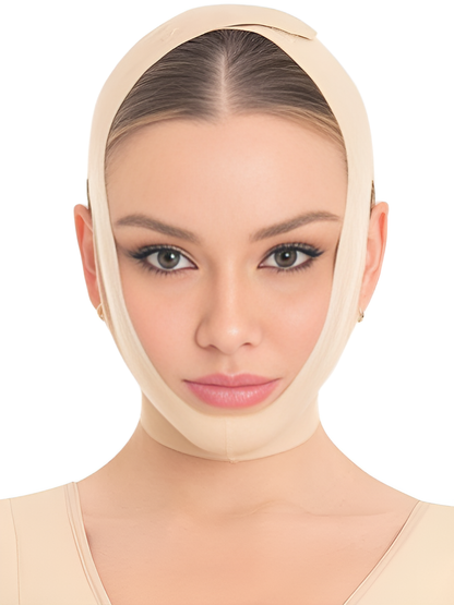 V-förmige Hebemaske mit verstellbarem Doppelkinnriemen für Frauen